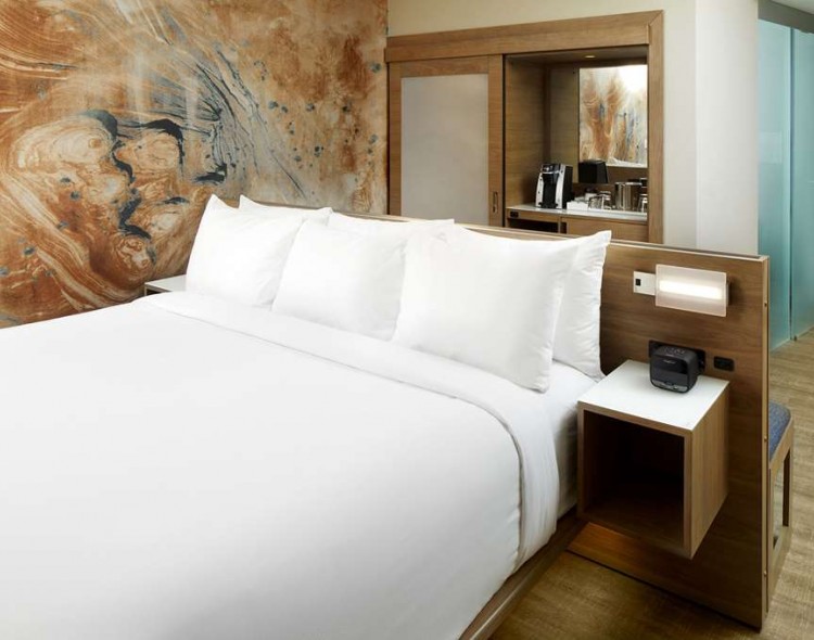 king bed in middle of room