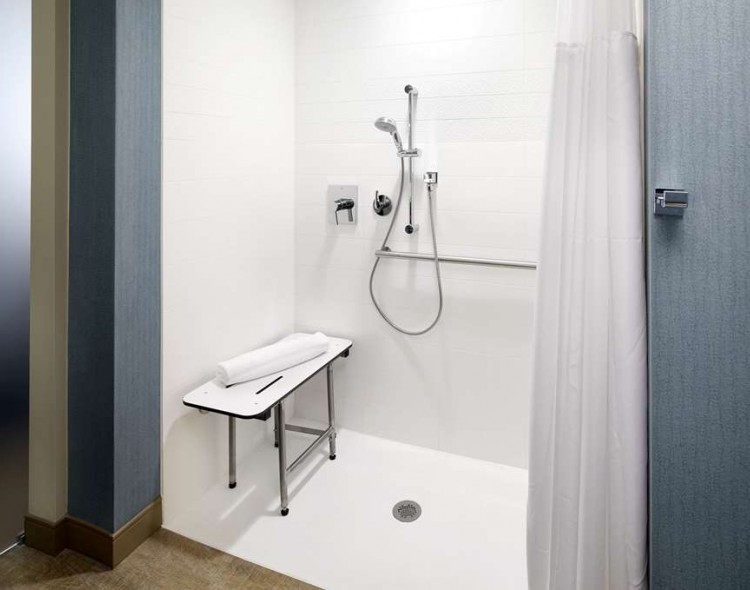 accessible roll-in shower with bench