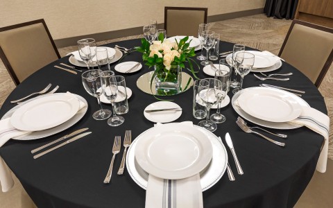 a table set for a dinner party