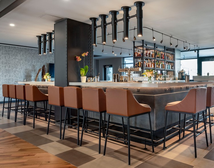 Bar area with high top chairs