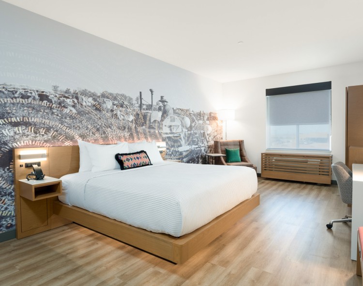 a bed in a room