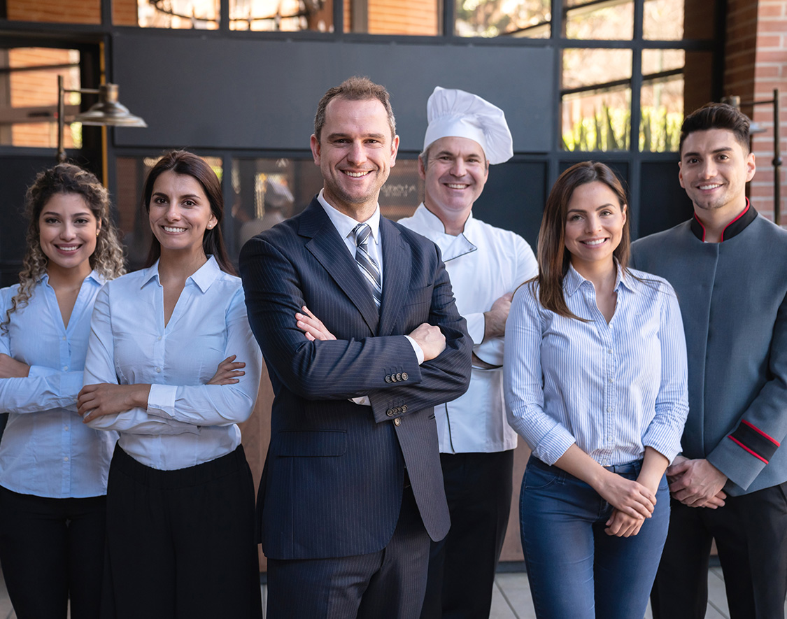 a group of people posing for a photo
