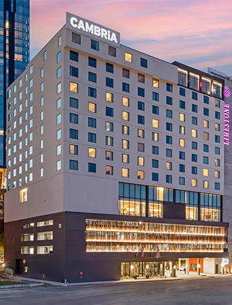 a building with many windows