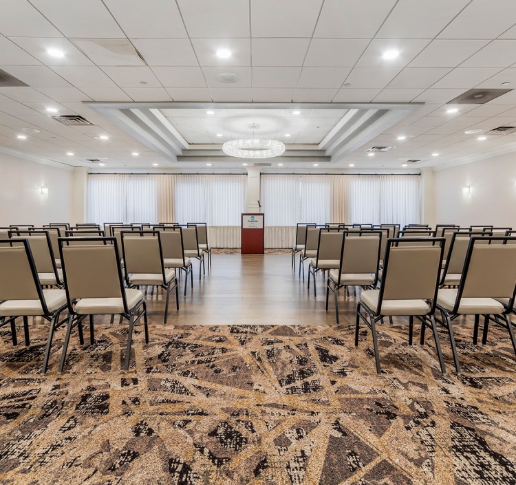 a room with many chairs