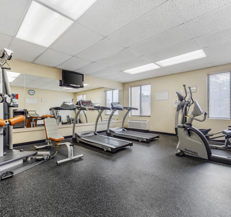 a room with exercise equipment