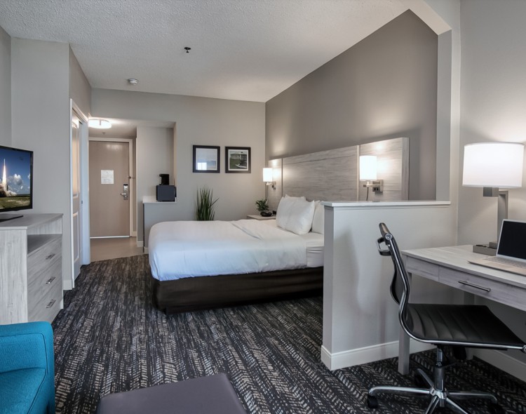 indoor view of a studio area inside a suite of a property