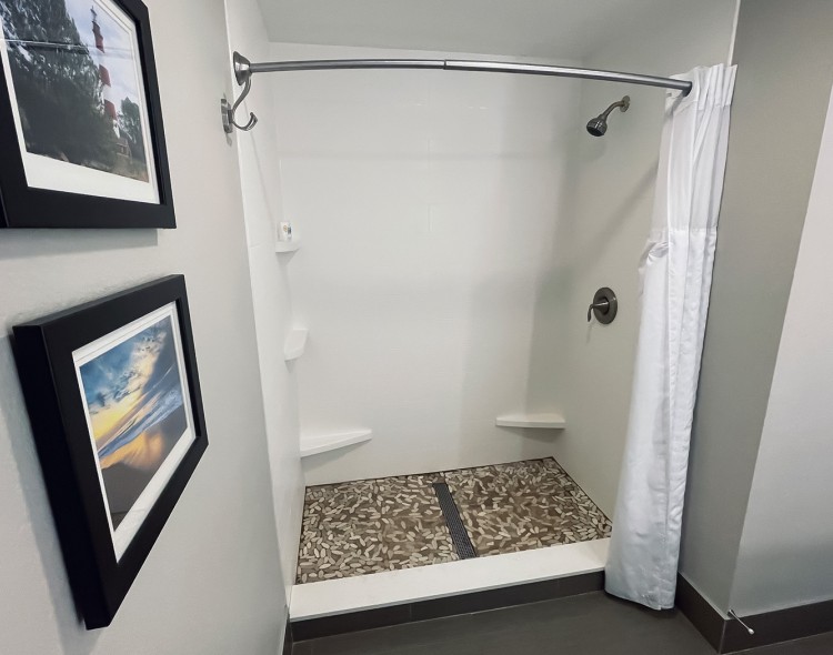 inside view of a traditional shower