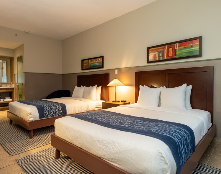 a room with two beds