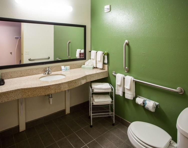 Bathroom with long sink area