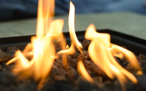 a close up of fire