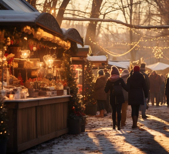 people walking in the snow