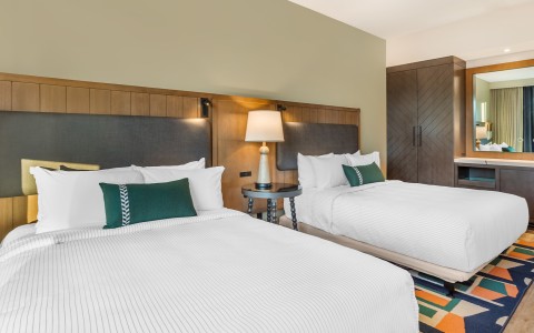 a room with two beds