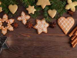 a group of cookies and a branch of a tree