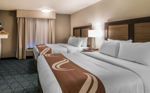 a room with two beds