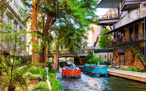 a boat on a river