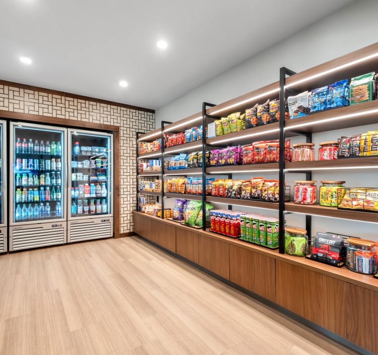 a store with shelves of food and drinks