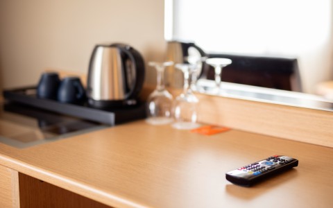 a remote control on a table